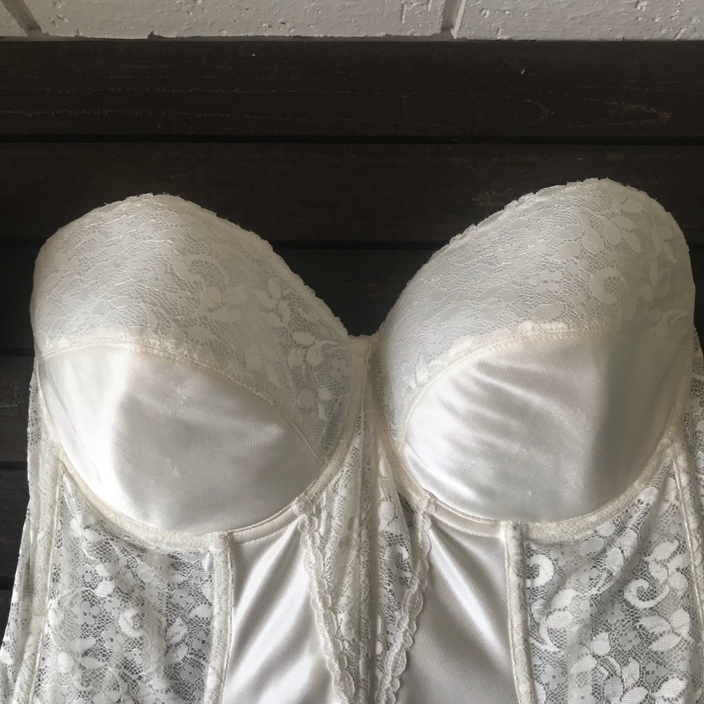 Carnival Lace Full Coverage Torsolette Strapless Bustier Underwire Size 42D - Picture 7 of 16
